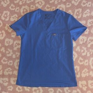 Figs Men's Short Sleeve V-Neck Tee in Blue
